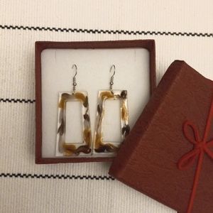 Resin earrings, 2 1/4 inches tall and 1 inch wide